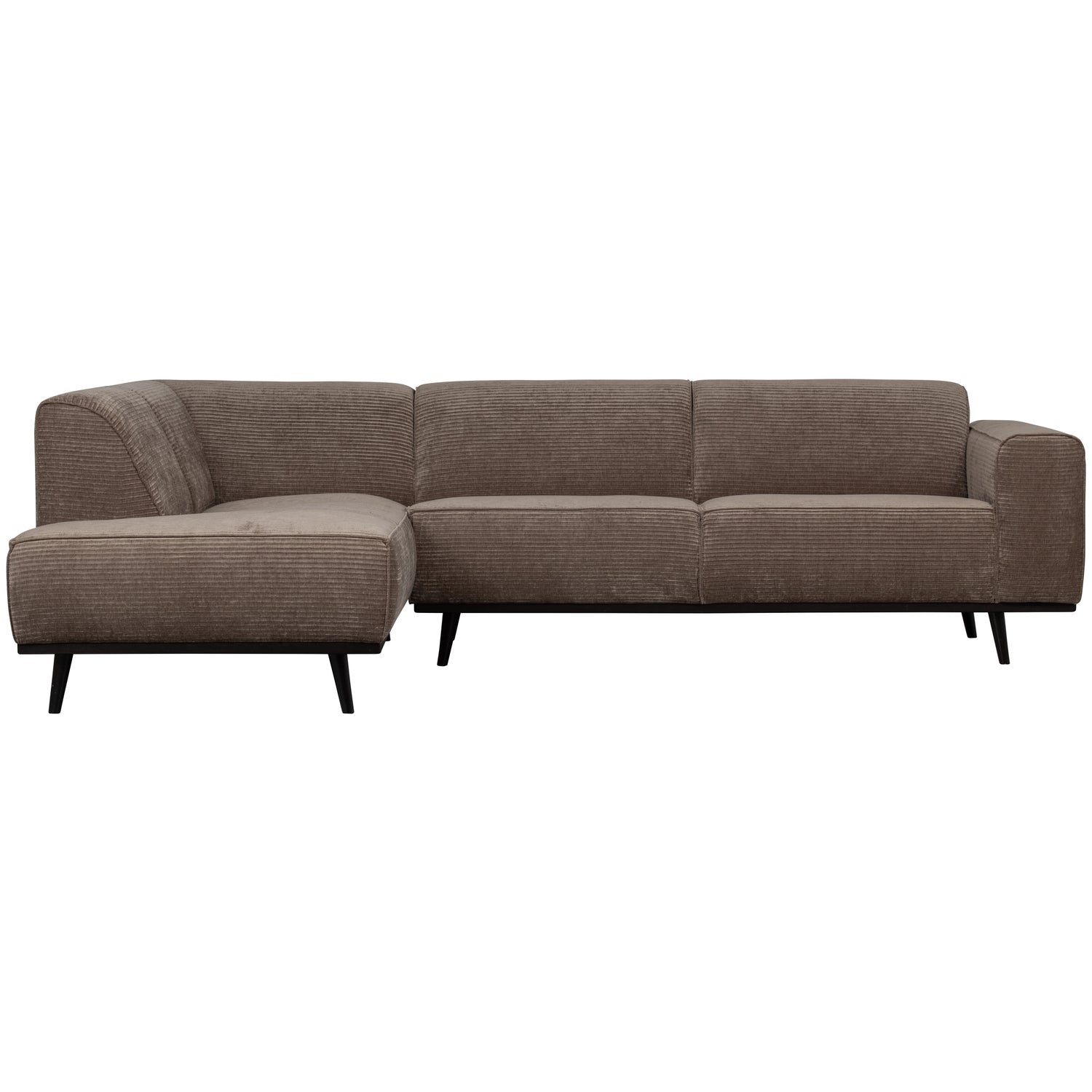 Woood | Hoekbank Statement links ribstof taupe