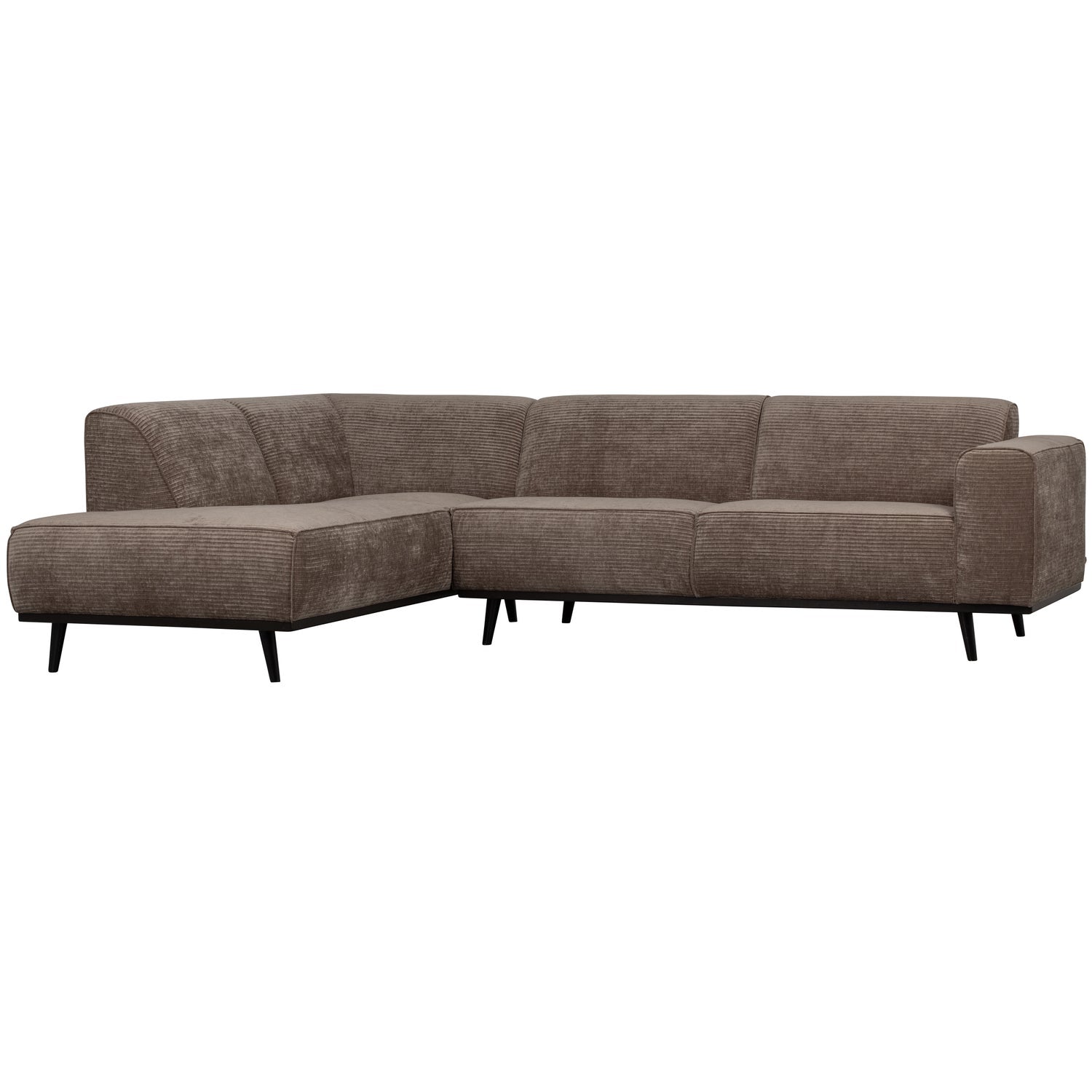 Woood | Hoekbank Statement links ribstof taupe