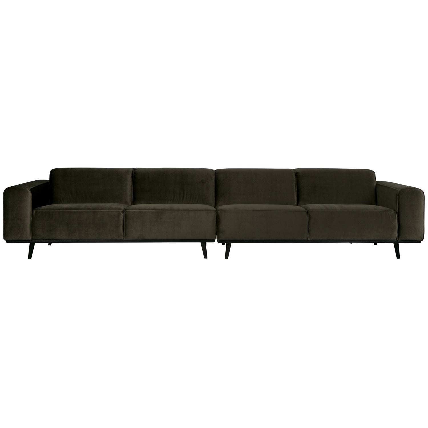Woood | 4-Zits bank XL Statement velvet warmgroen