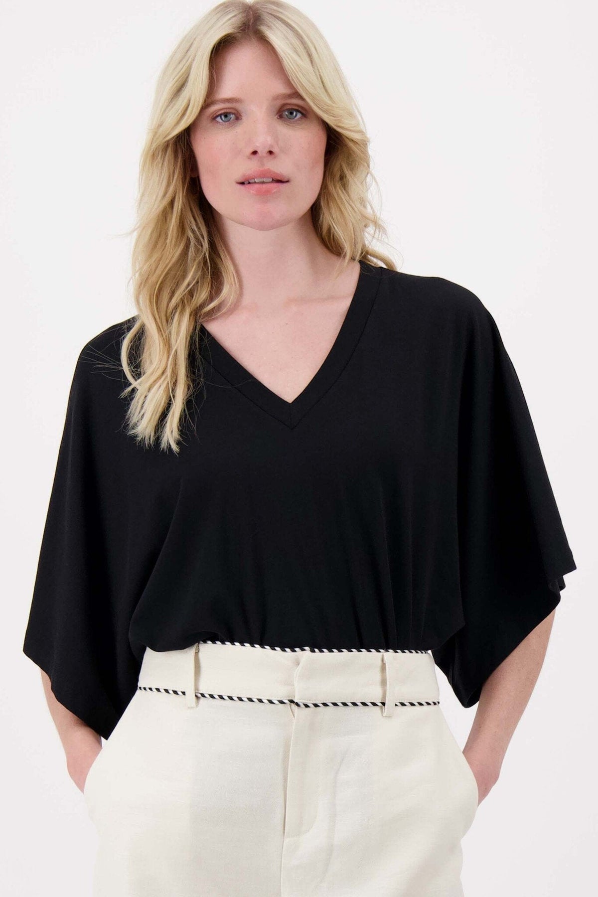 Zusss | T-shirt wijde mouw zwart