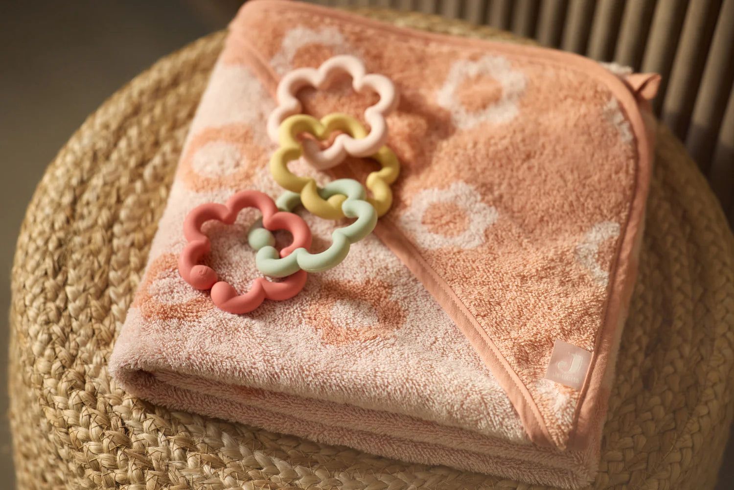 Jollein | Badcape badstof 75x75cm jacquard flower