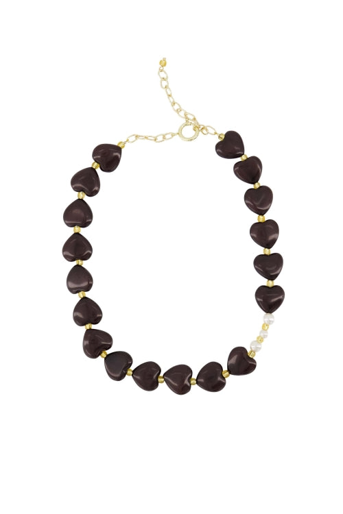 Zusss | Ketting met parels dark choco