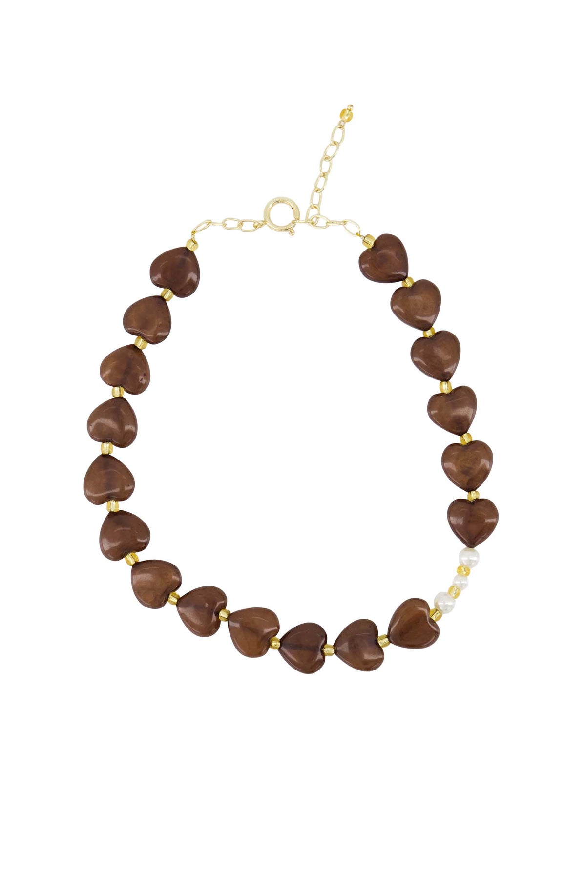Zusss | Ketting met parels hazelnut