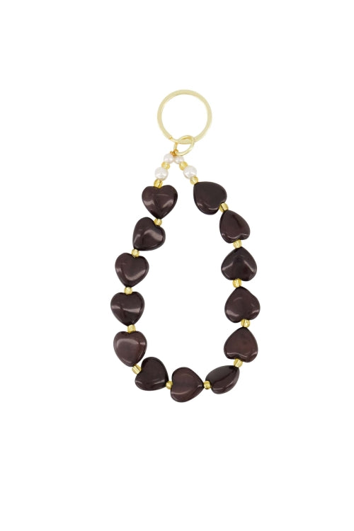 Zusss | Sleutelhanger met parels dark choco