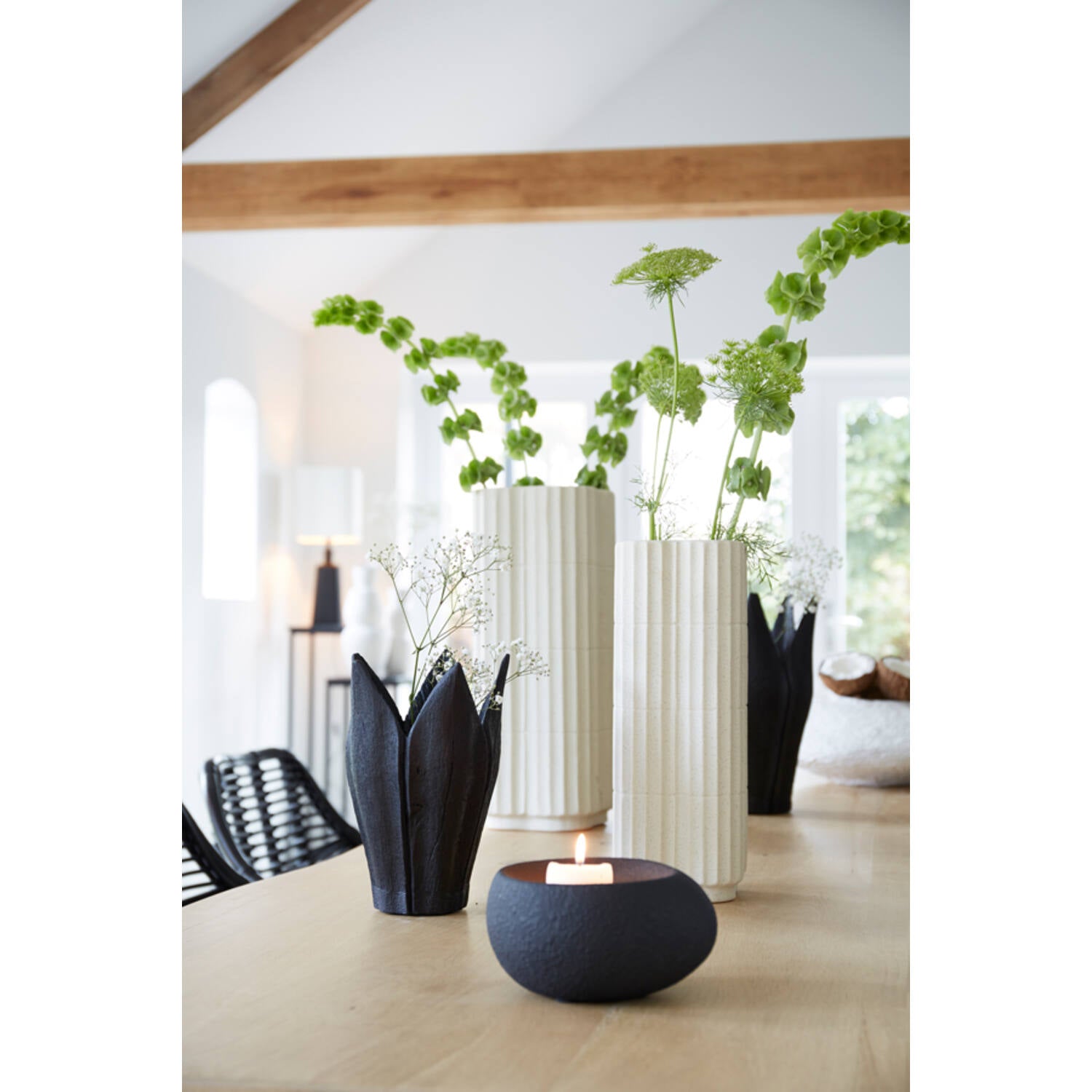 Light & Living | Vaas Castor 15x35cm ecru