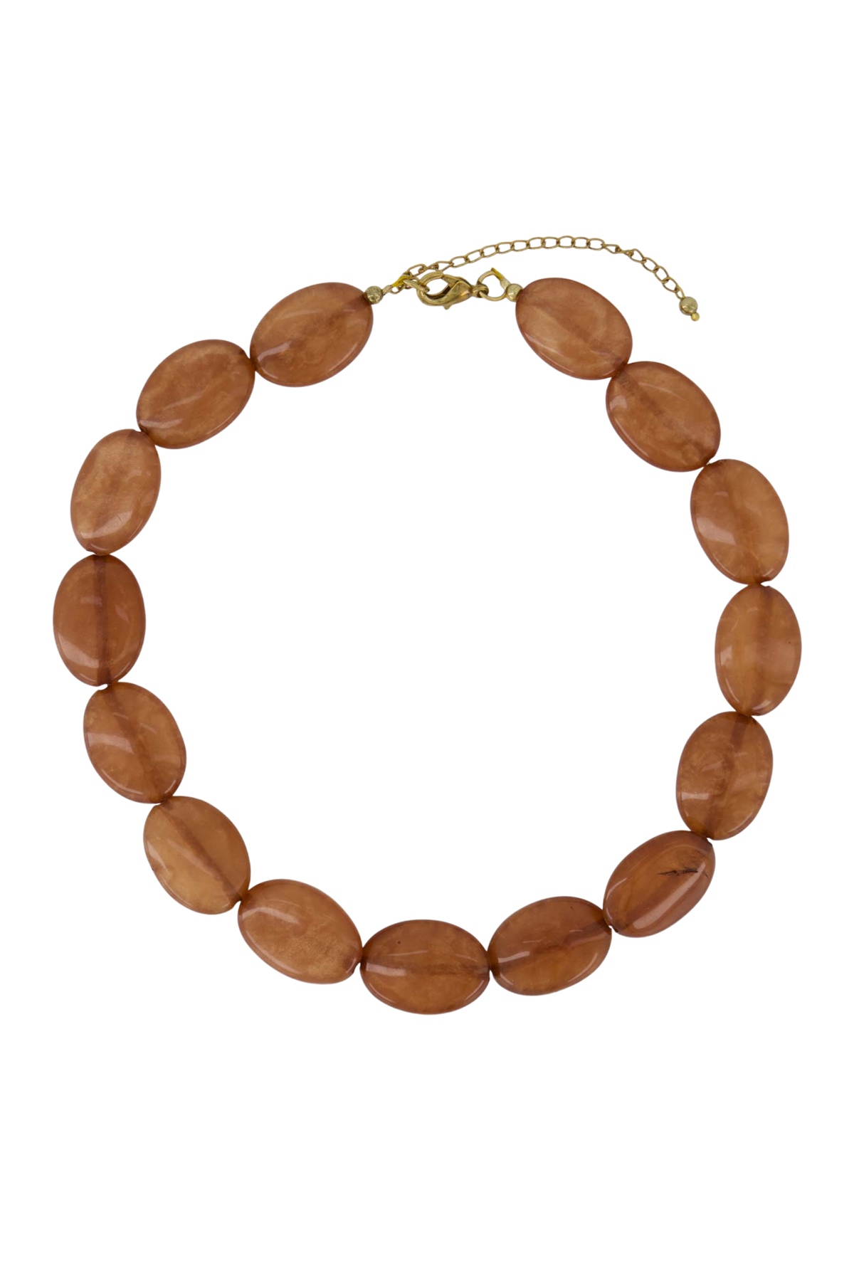 Zusss | Platte kralen ketting warm camel