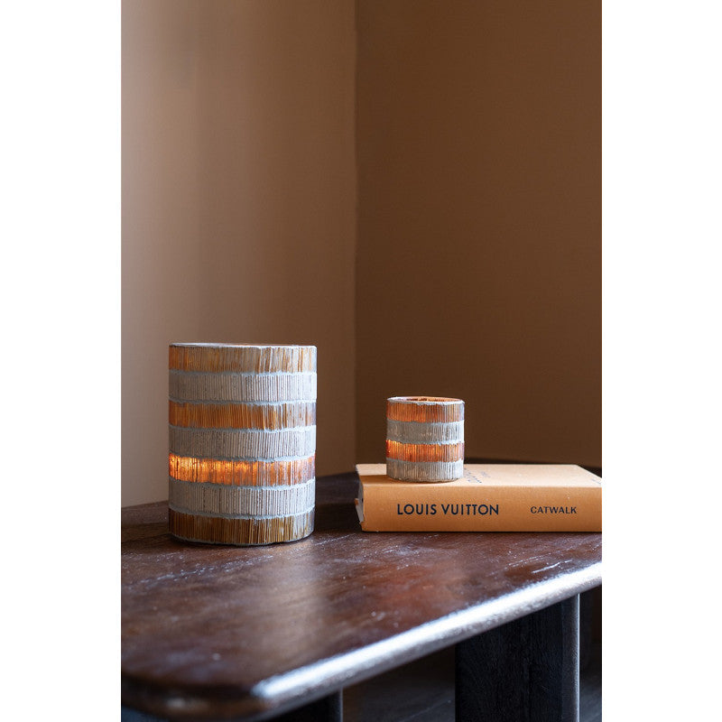 Home Society | Theelichthouder Spark brons glas XS