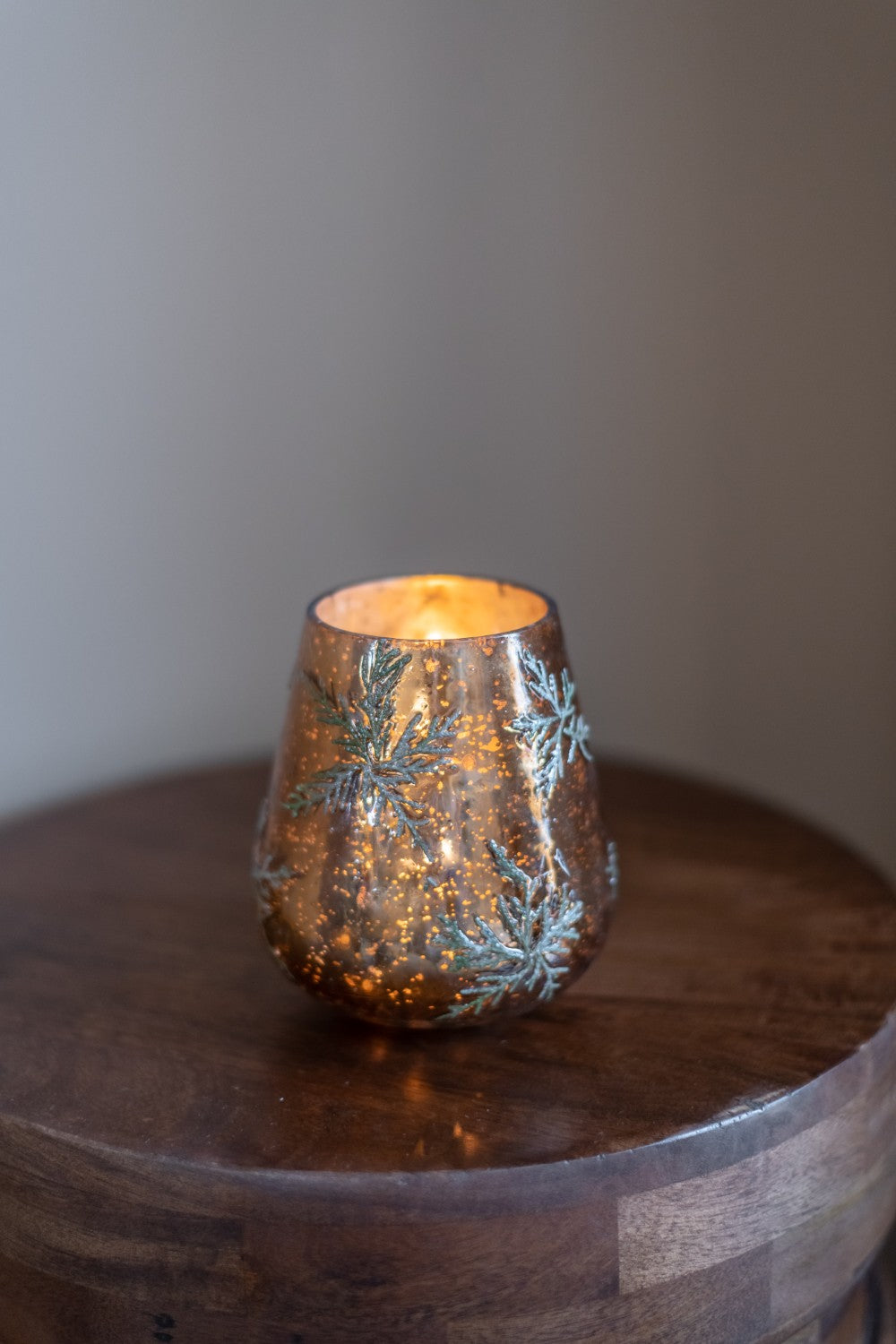 Home Society | Windlicht Flake Leaf brons
