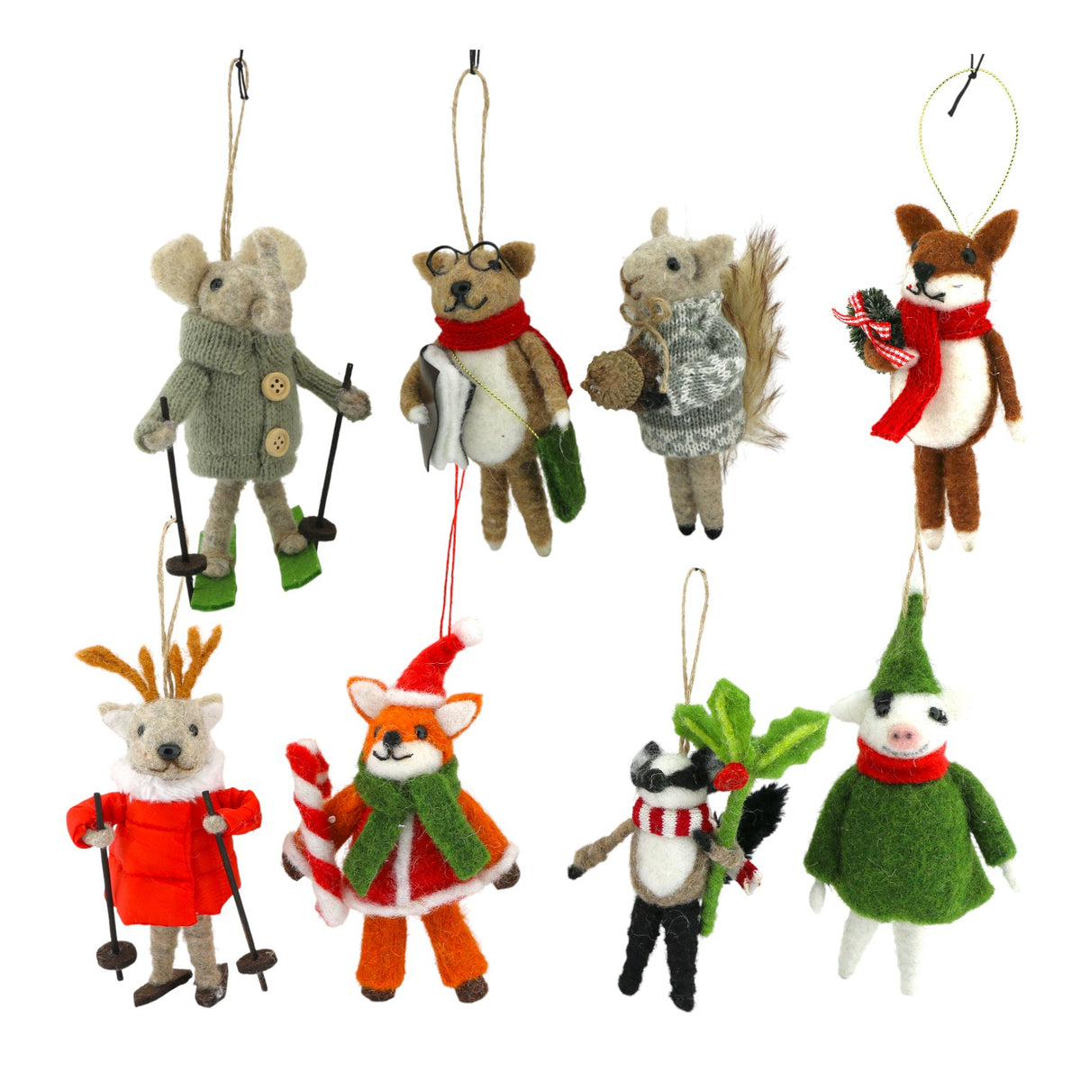 Home Society | Ornament vilten dieren Xmas Assorti