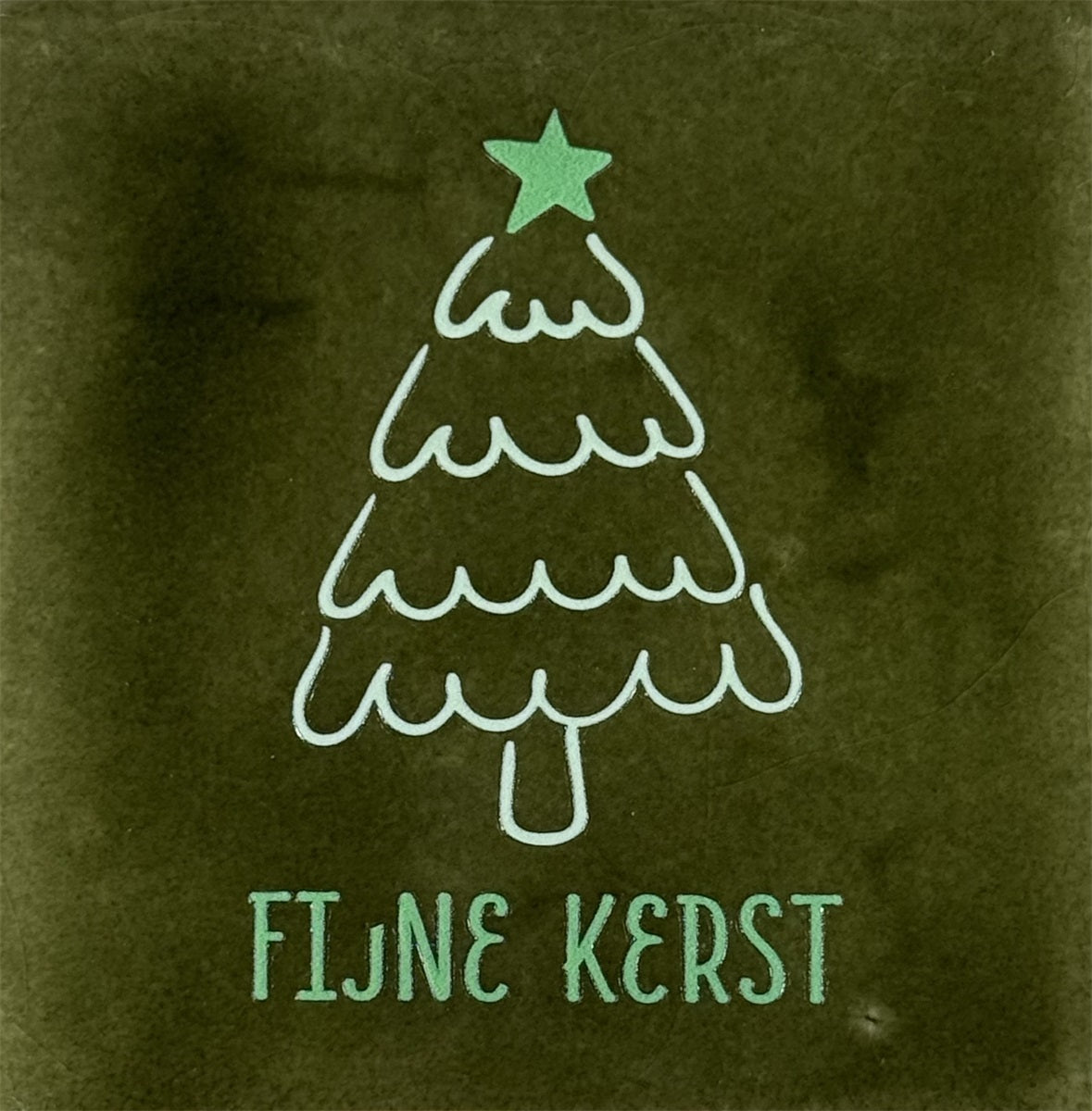 Yett | Tegeltje Groen Fijne kerst kerstboom