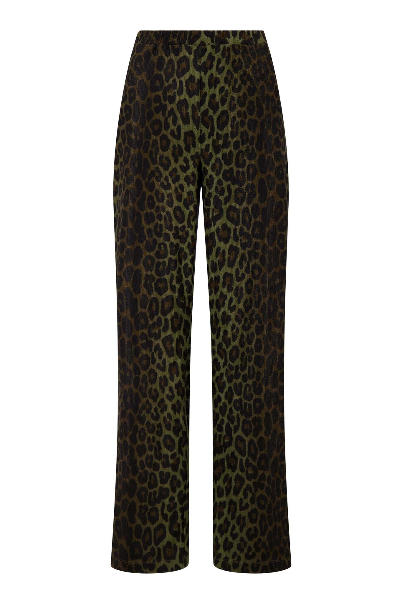 Zusss | Broek leopard crincle grijsgroen/zwart
