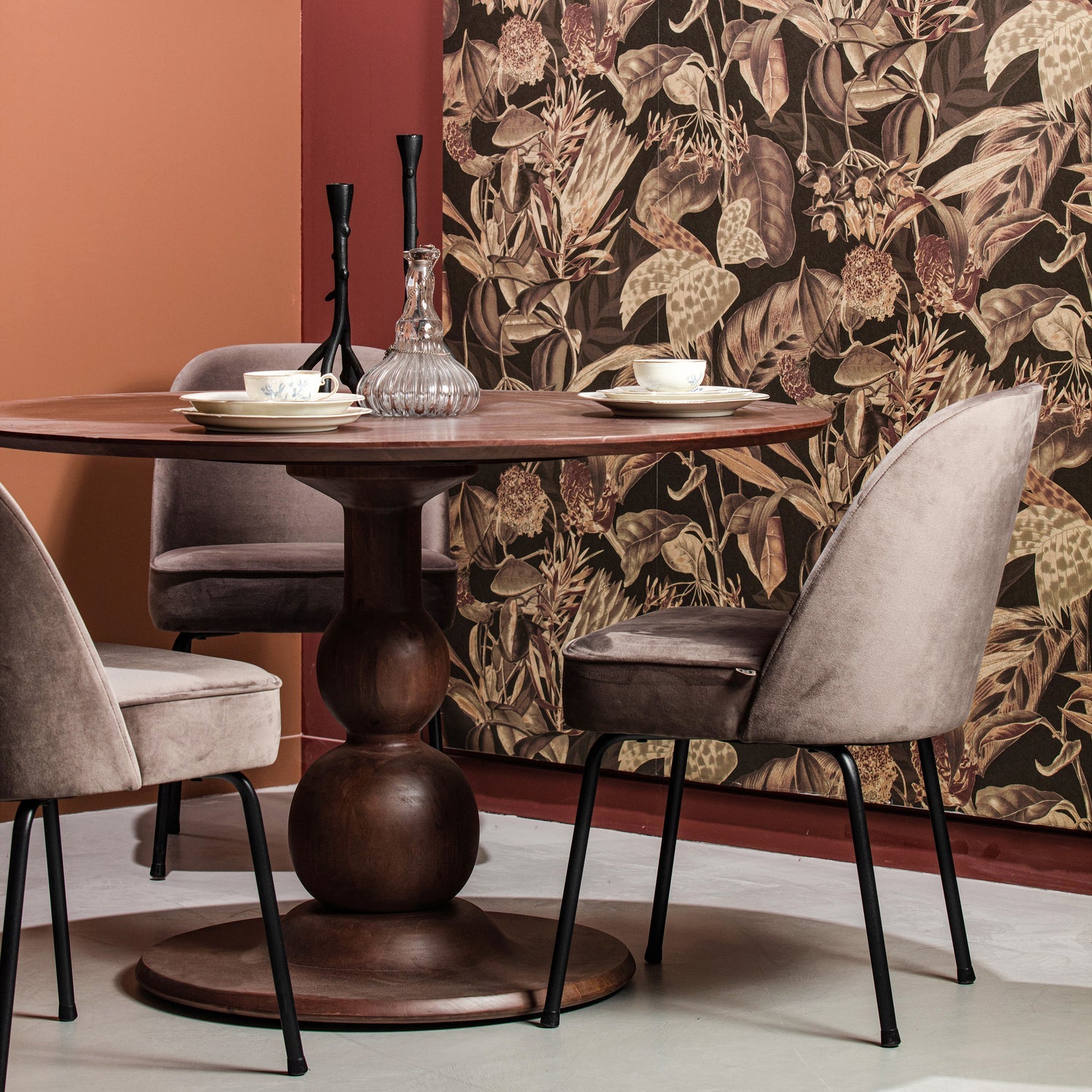 Woood | Ronde eettafel Blanco 120cm walnoot