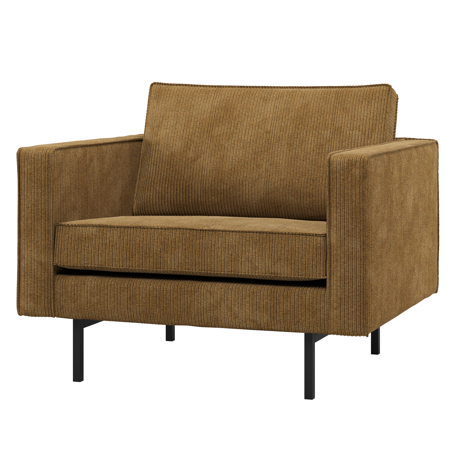Woood | Fauteuil Rodeo ribstof honinggeel