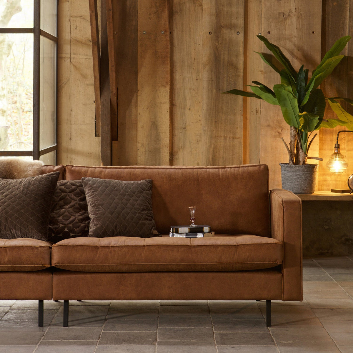 Woood | 3-Zits bank Rodeo classic ecoleer cognac