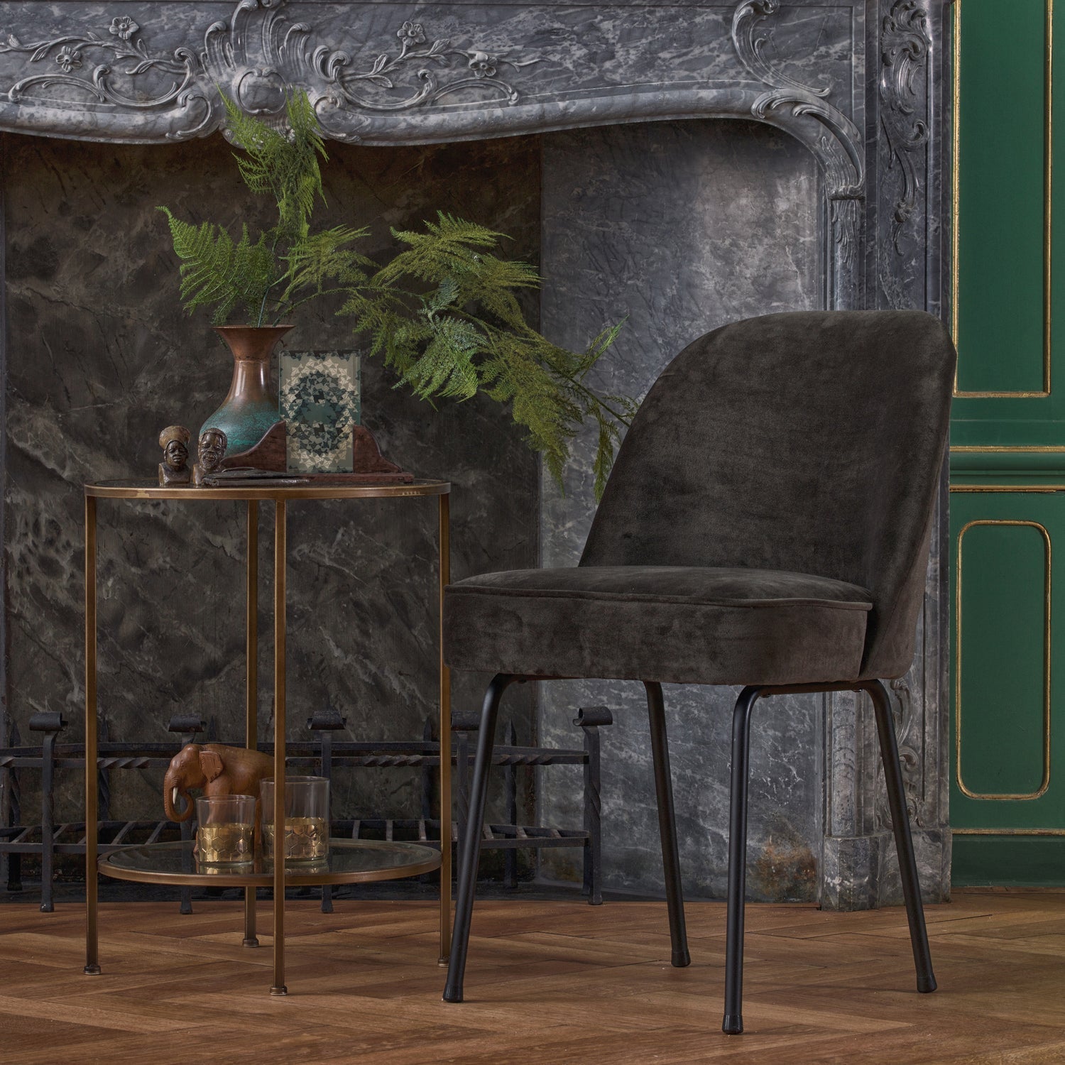 Woood | Eetkamerstoel Vogue velvet donkergroen