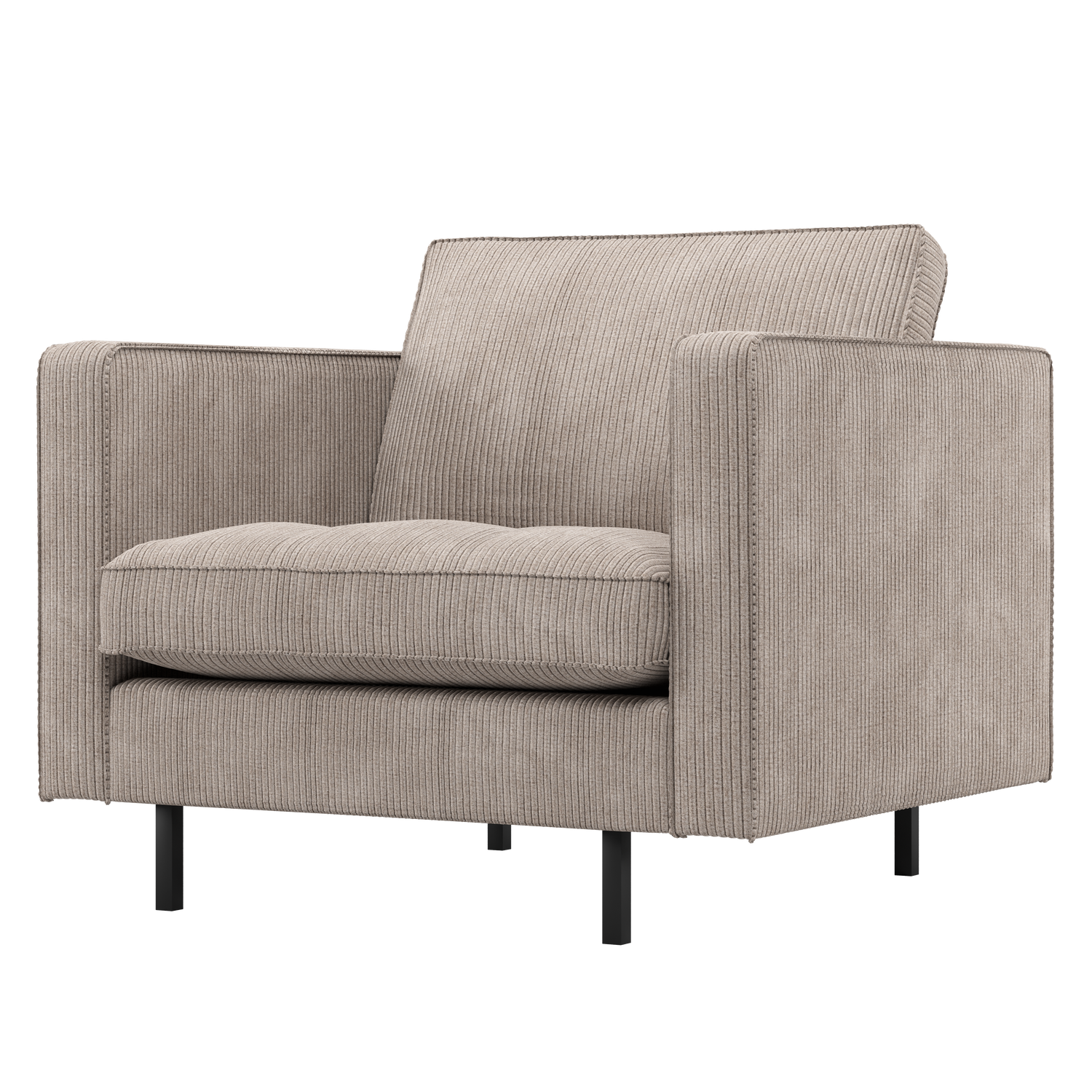 Woood | Fauteuil Rodeo classic ribstof donkerzand