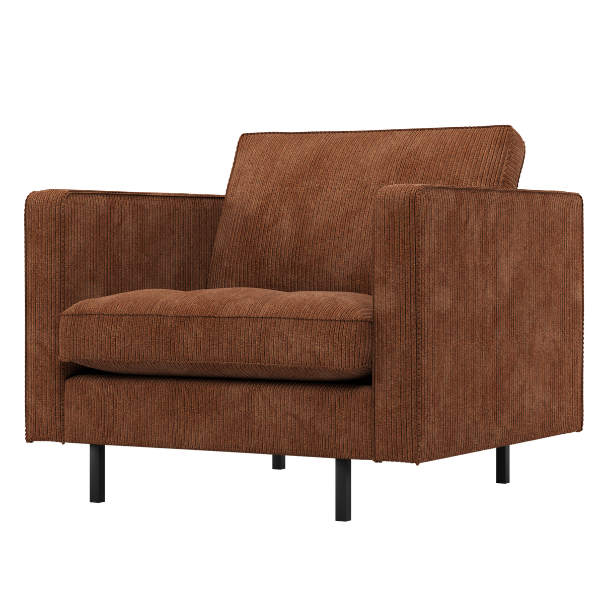 Woood | Fauteuil Rodeo classic ribstoef roestbruin