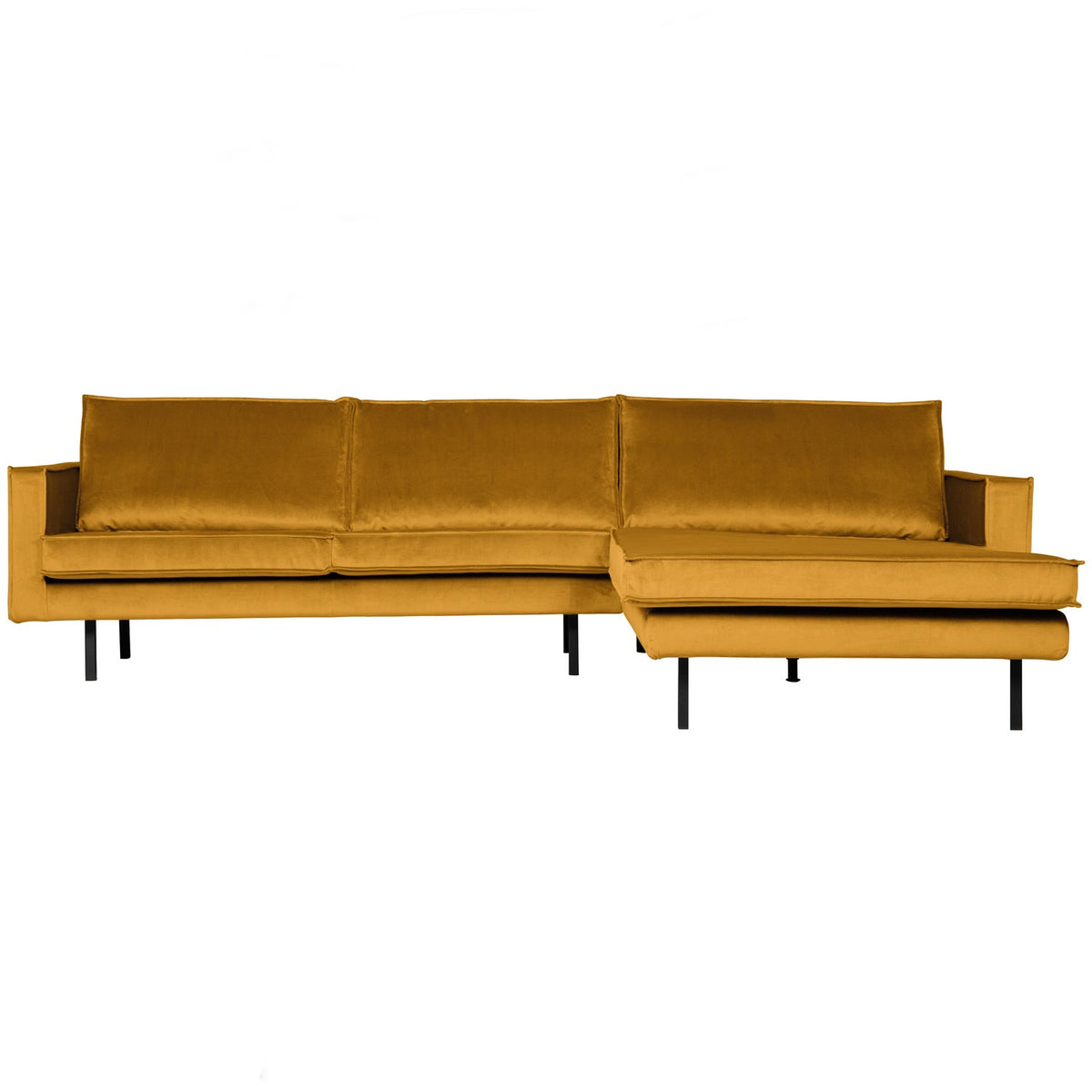 Woood | Chaise Longue Rodeo rechts velvet okergeel