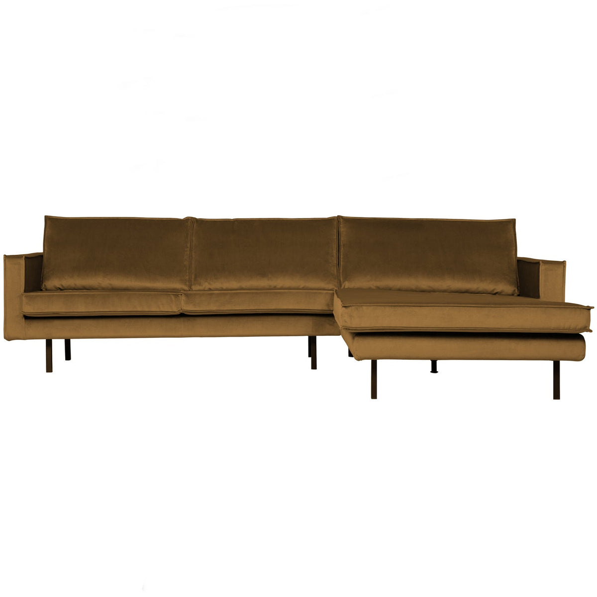 Woood | Chaise Longue Rodeo rechts velvet honinggeel