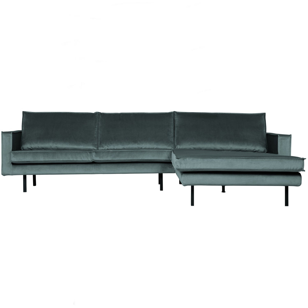 Woood | Chaise Longue Rodeo rechts velvet groenblauw