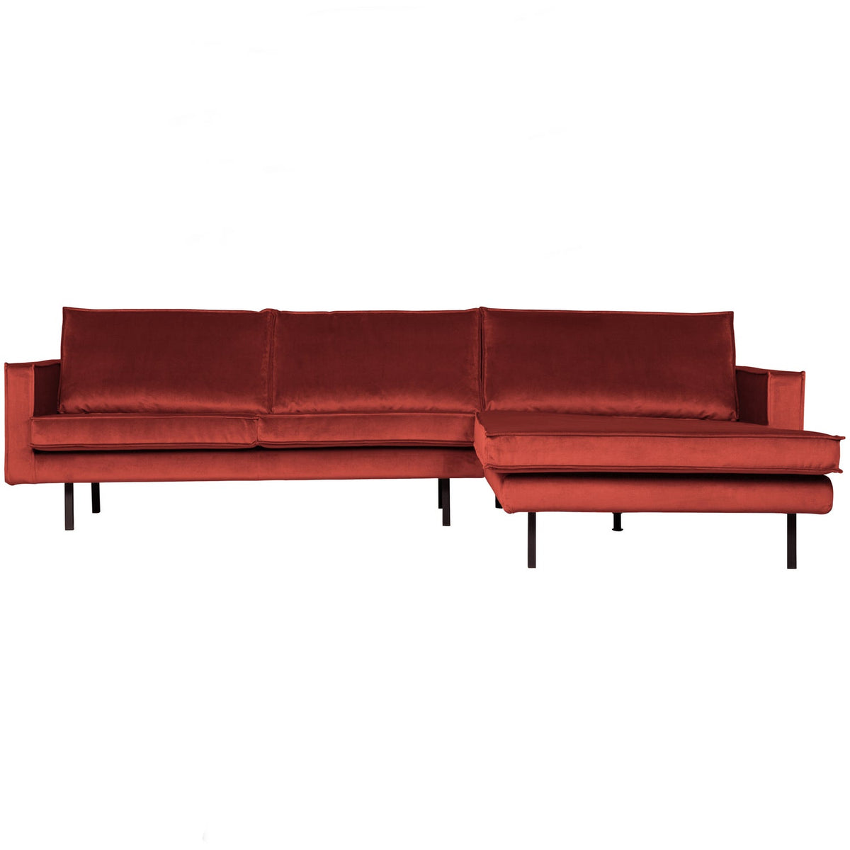 Woood | Chaise Longue Rodeo rechts velvet kastanjebruin
