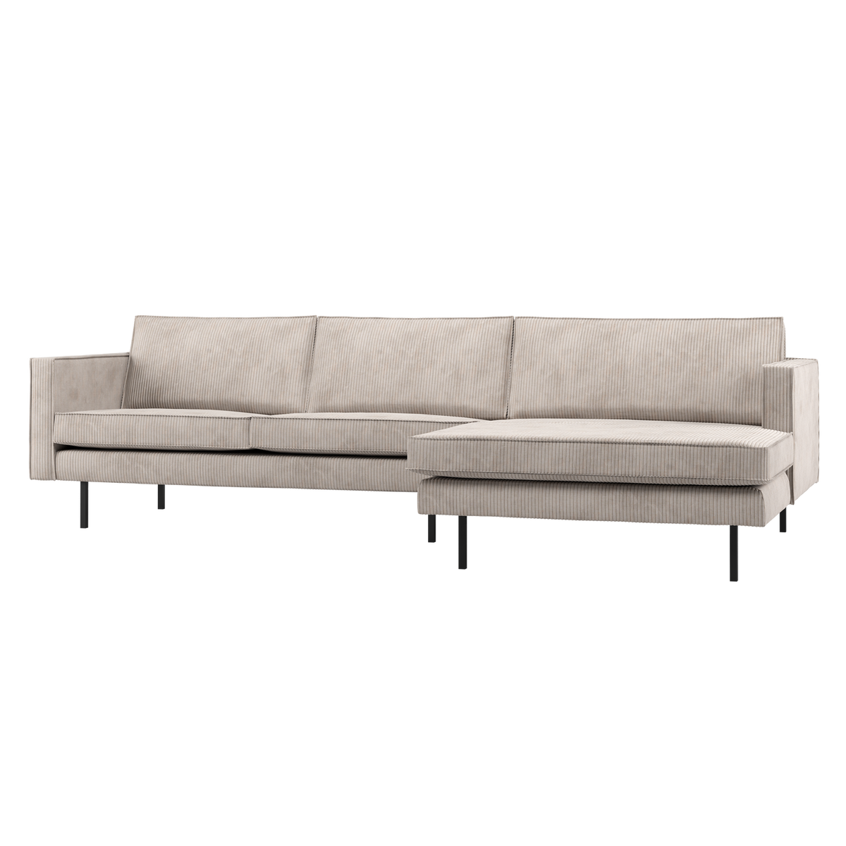 Woood | Chaise Longue Rodeo rechts ribstof ecru