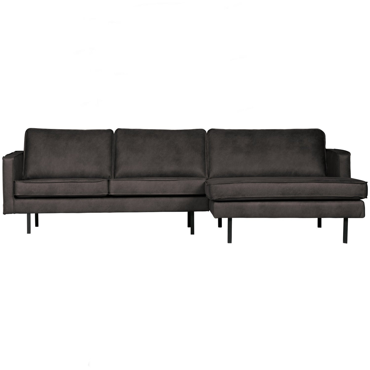 Woood | Chaise Longue Rodeo rechts ecoleer zwart