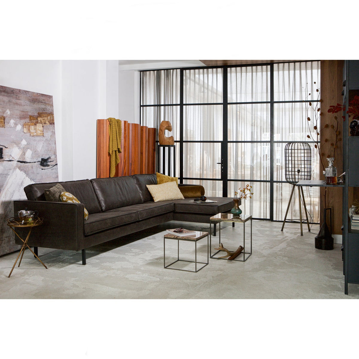 Woood | Chaise Longue Rodeo rechts ecoleer zwart