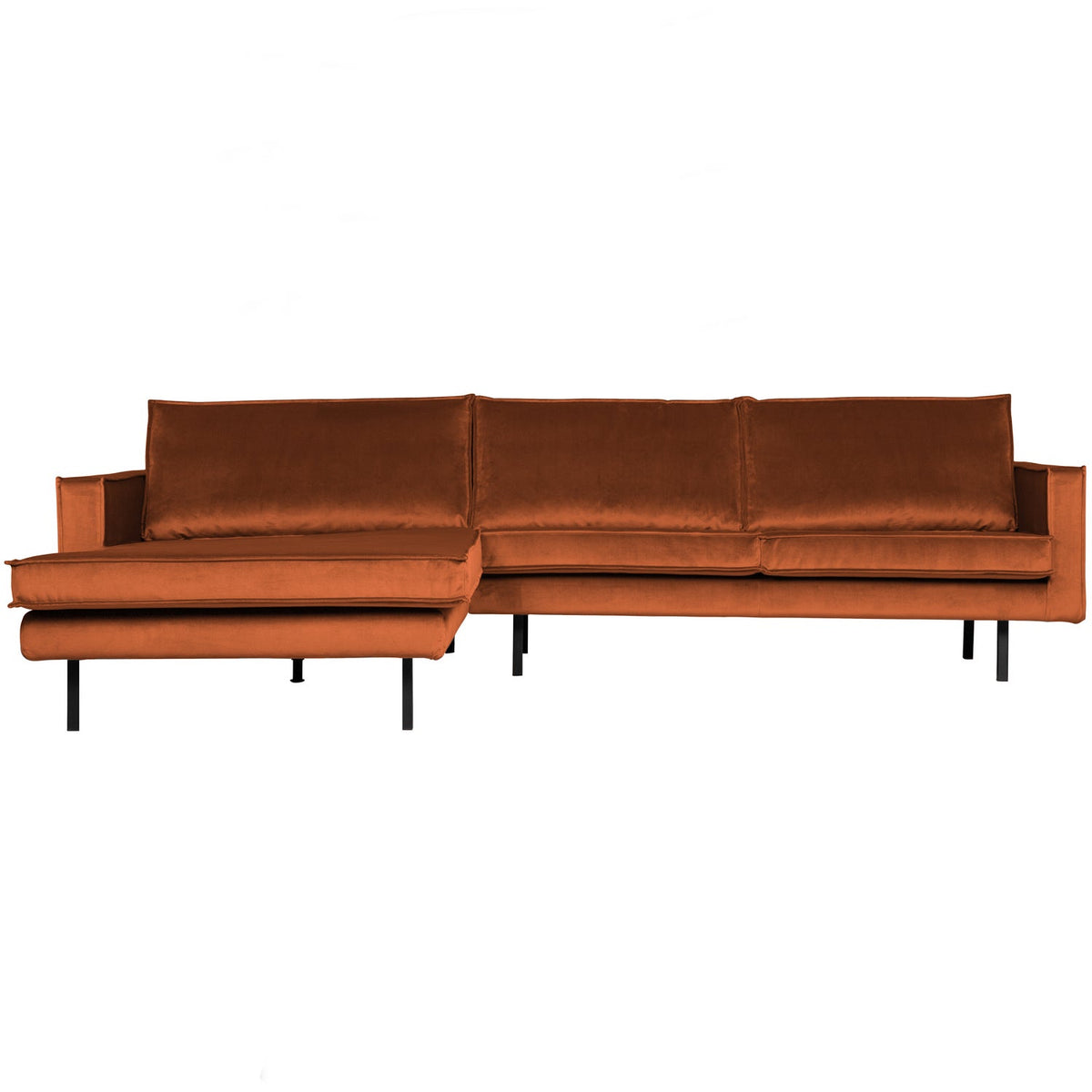 Woood | Chaise longue Rodeo links velvet roest
