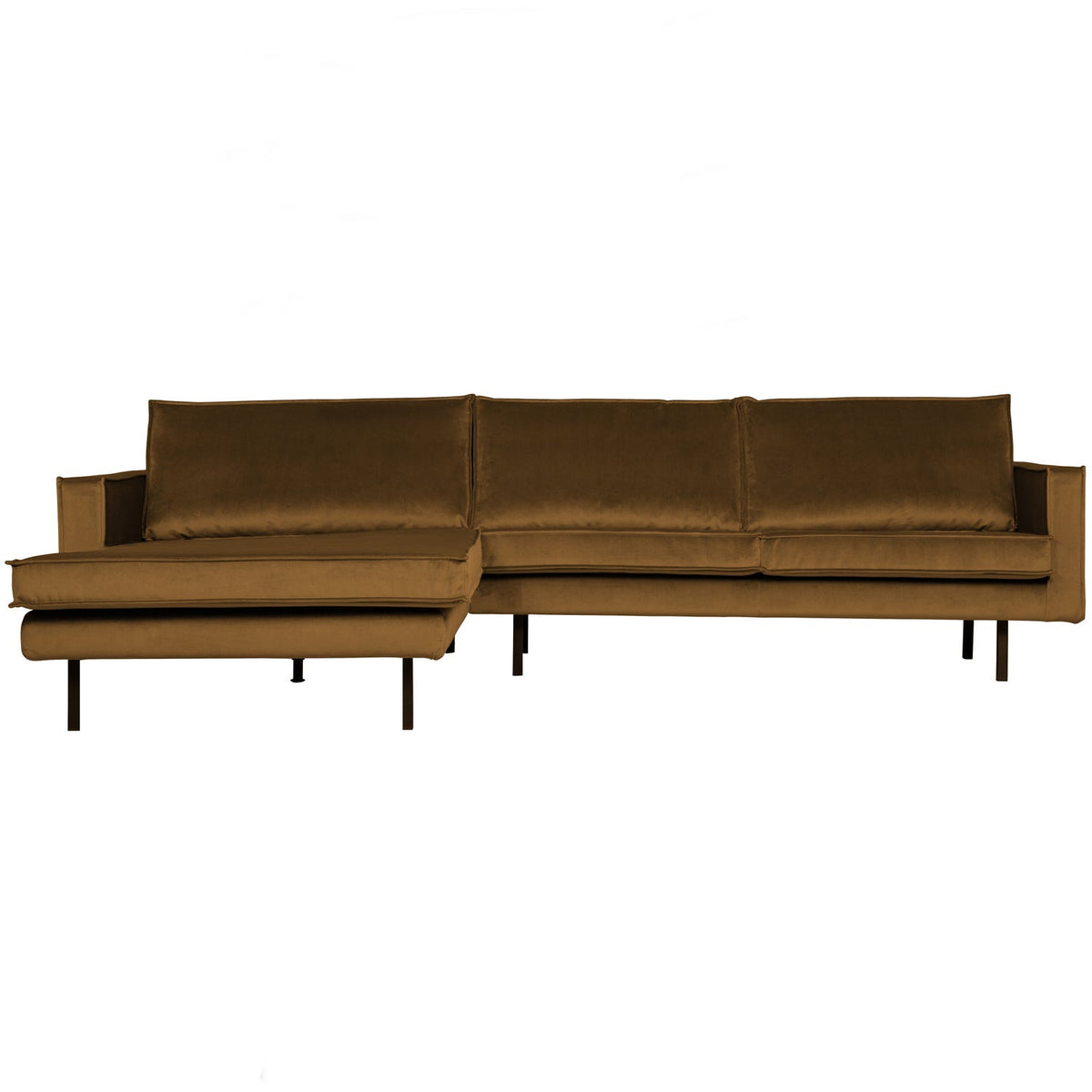 Woood | Chaise longue Rodeo links velvet honinggeel