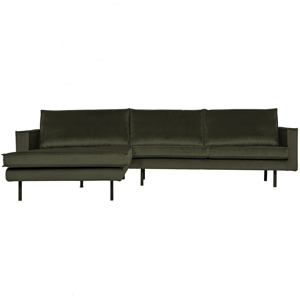 Woood | Chaise longue Rodeo links velvet donkergroen