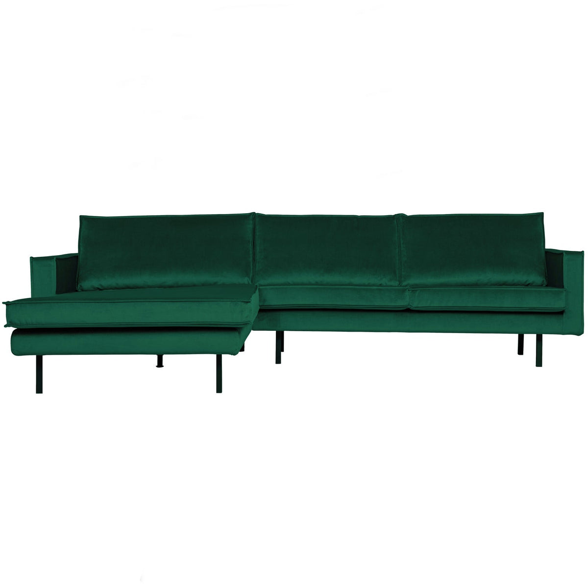 Woood | Chaise longue Rodeo links velvet bosgroen
