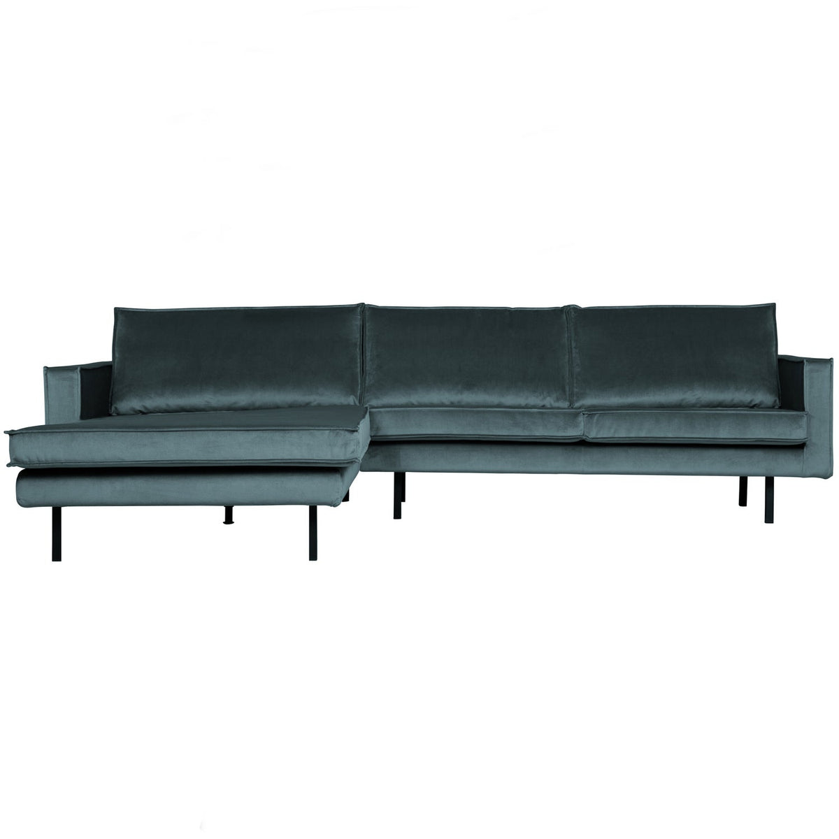 Woood | Chaise longue Rodeo links velvet groenblauw
