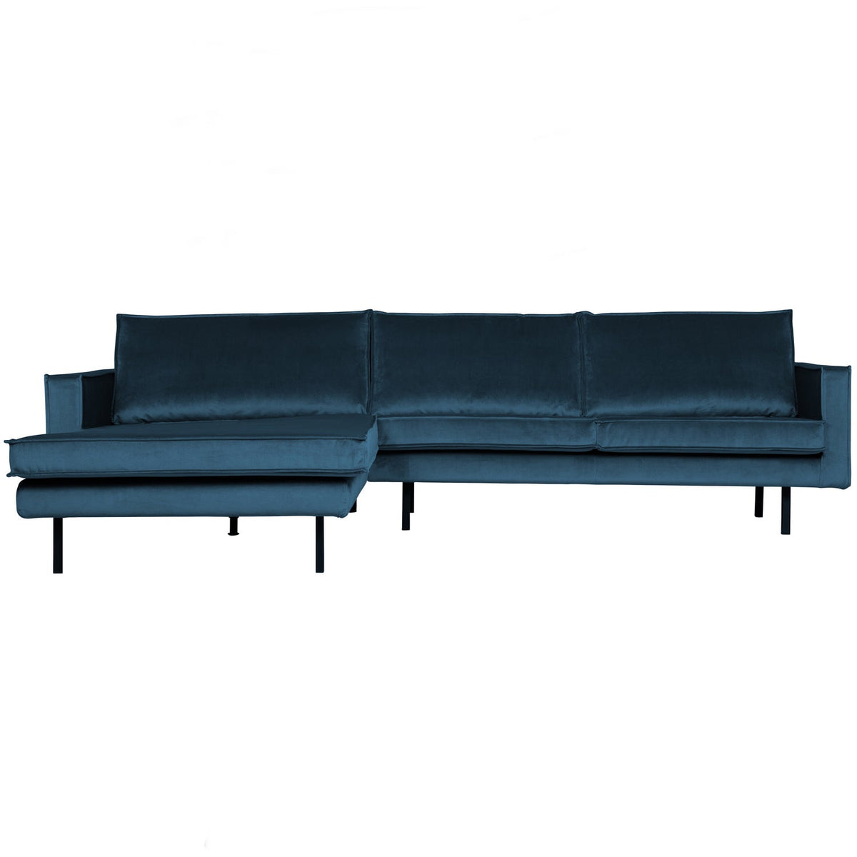 Woood | Chaise longue Rodeo links velvet blauw