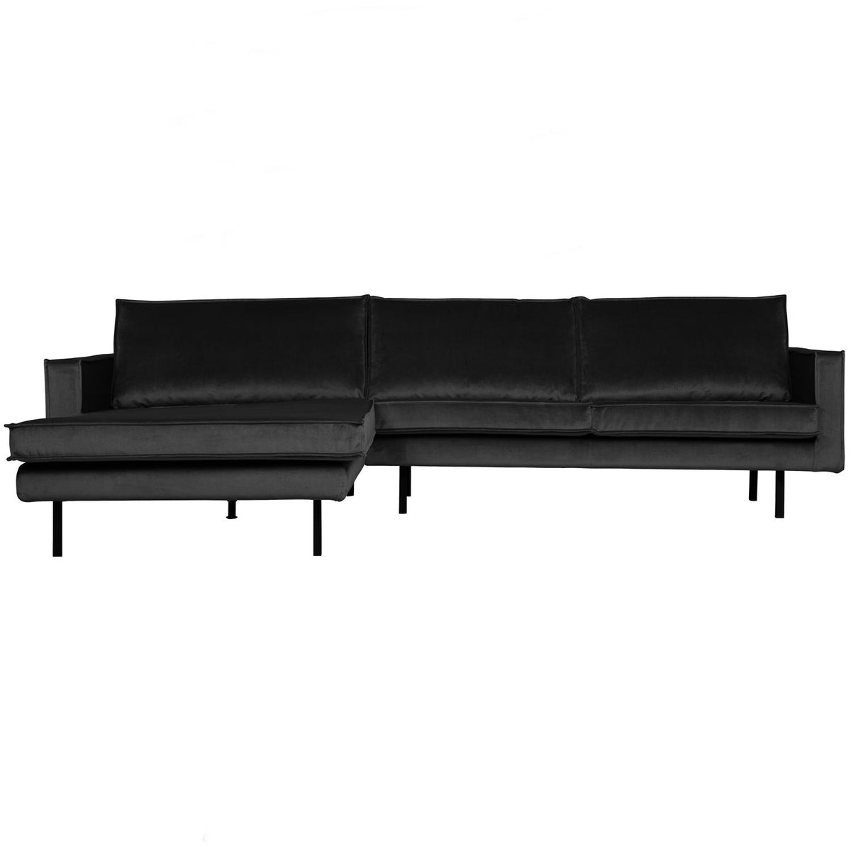 Woood | Chaise longue Rodeo links velvet antraciet
