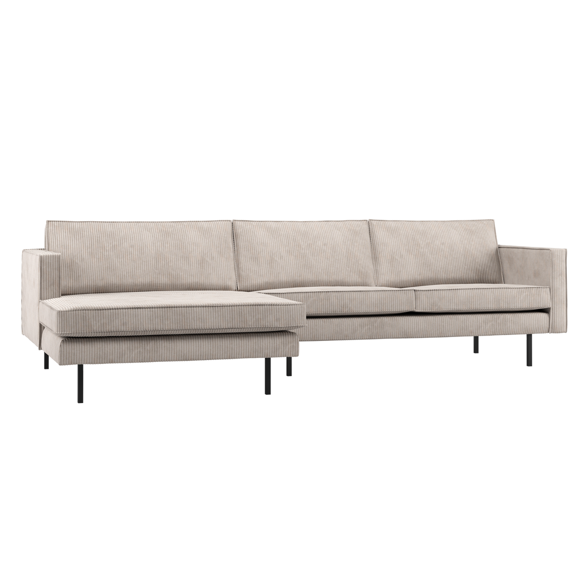 Woood | Chaise longue Rodeo links ribstof ecru