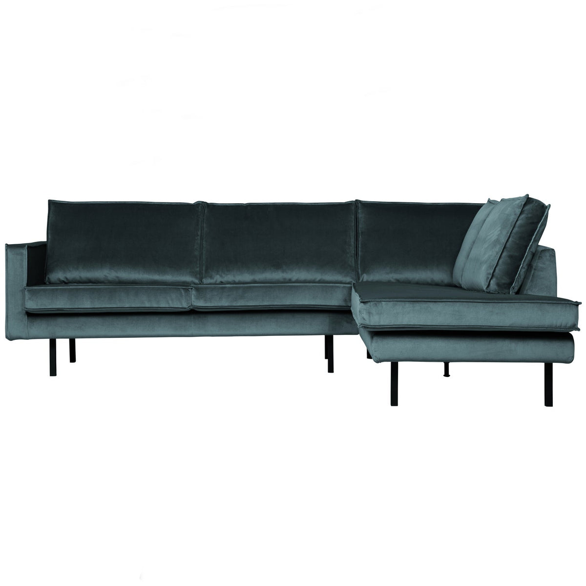 Woood | Hoekbank Rodeo rechts velvet groenblauw