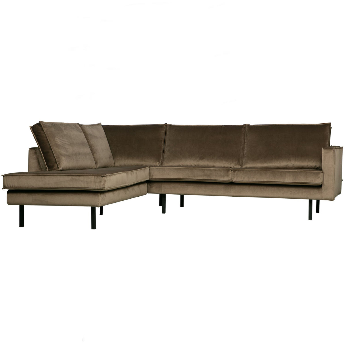 Woood | Hoekbank Rodeo links velvet taupe