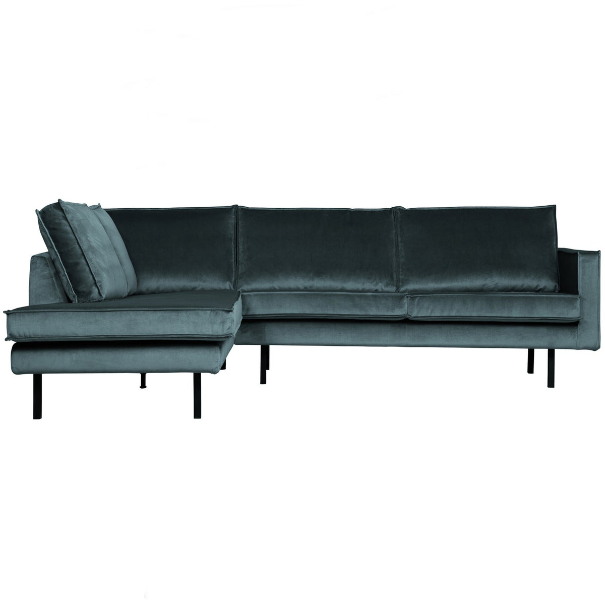 Woood | Hoekbank Rodeo links velvet groenblauw