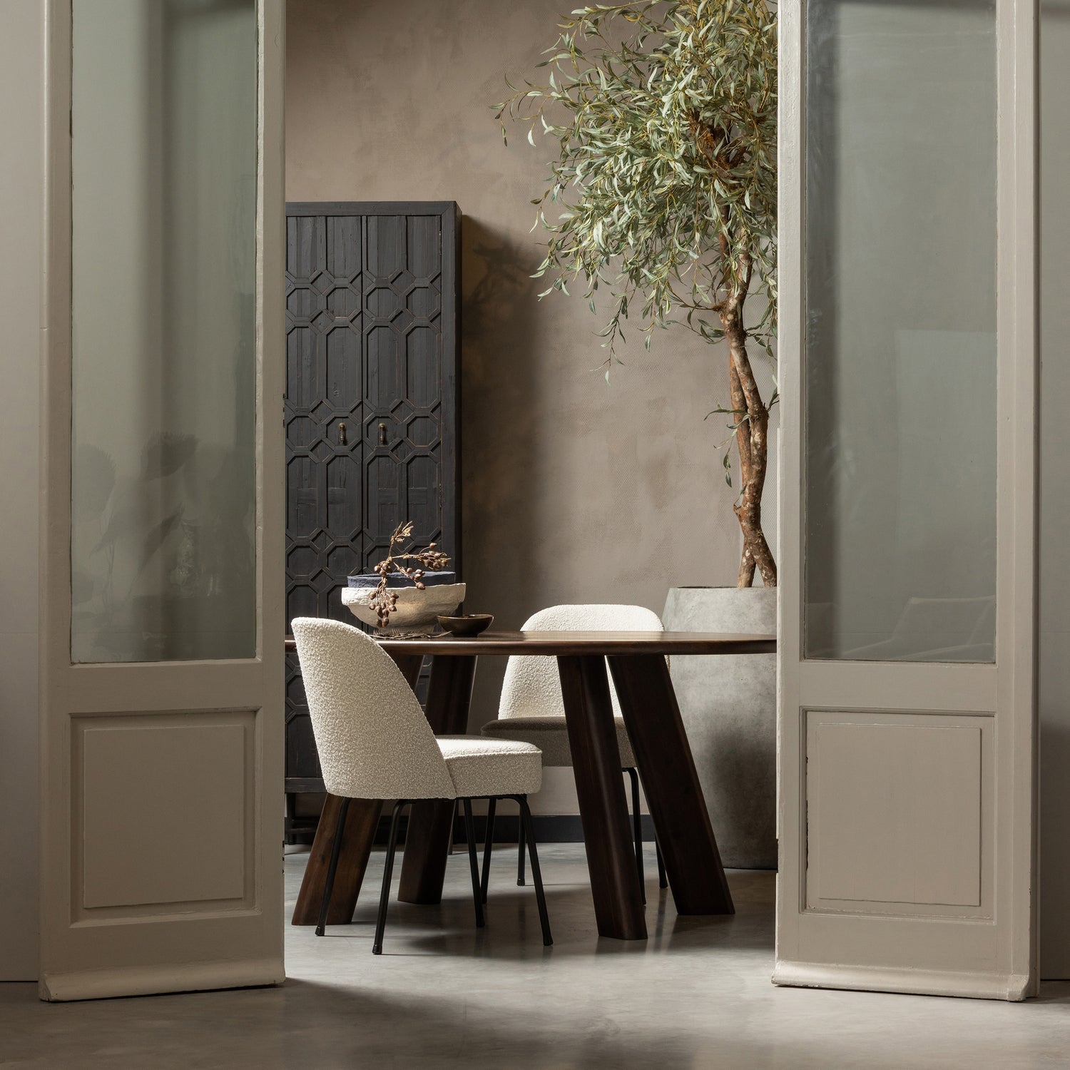 Woood | Eettafel & bureau Roundly 160cm donkerbruin
