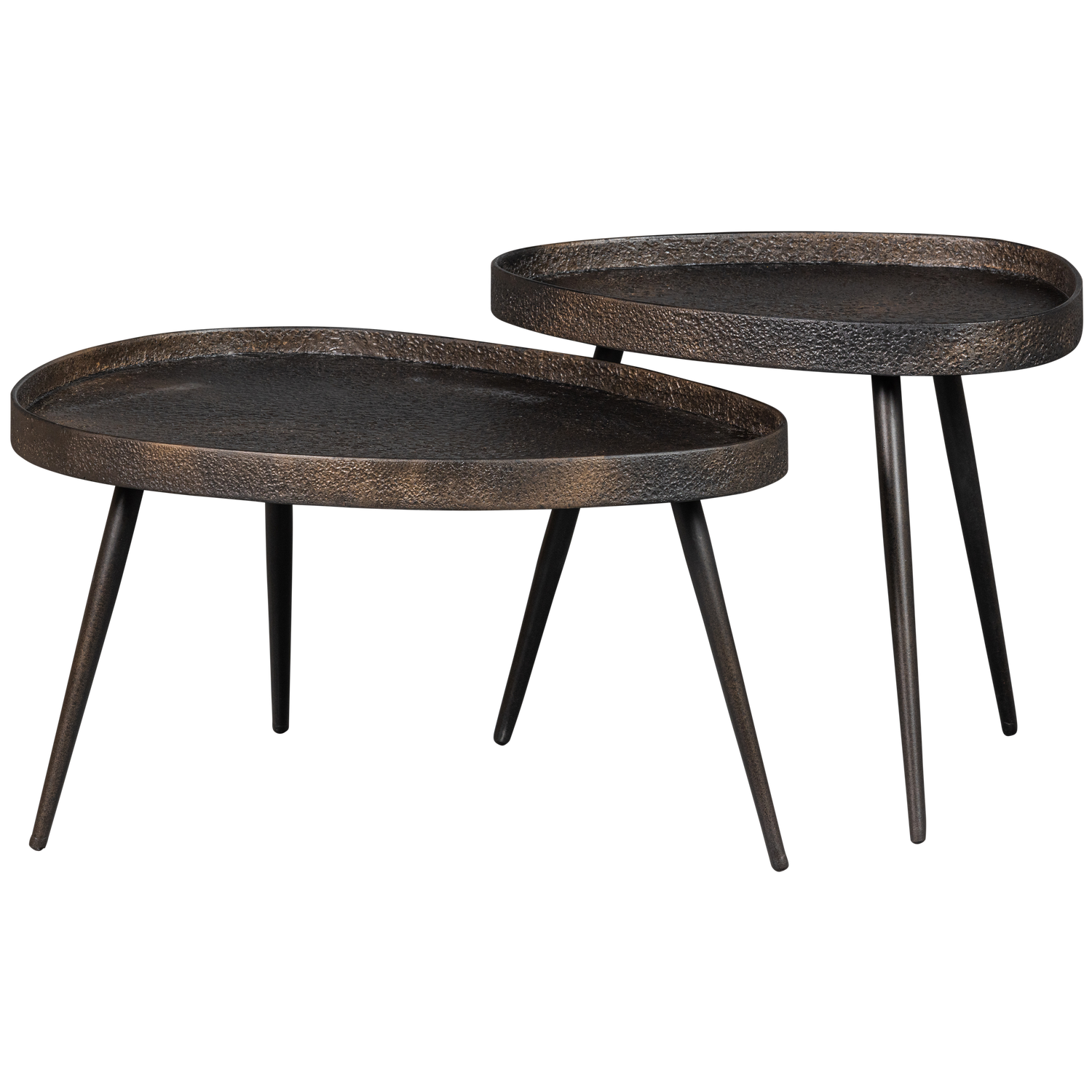 Woood | Bijzettafels Crude set2 antique brons
