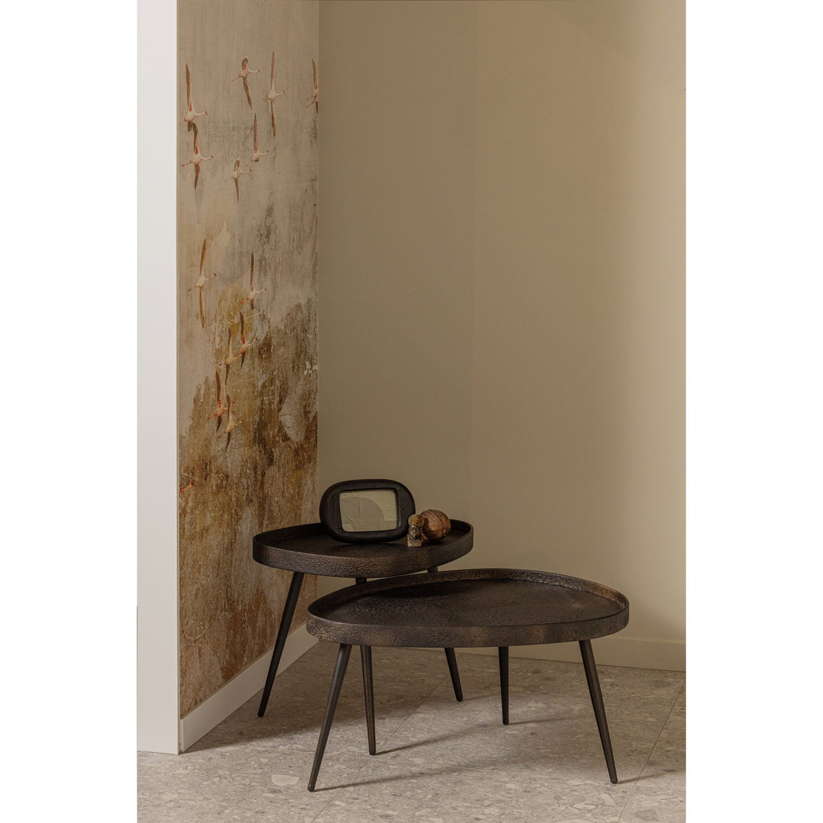 Woood | Bijzettafels Crude set2 antique brons