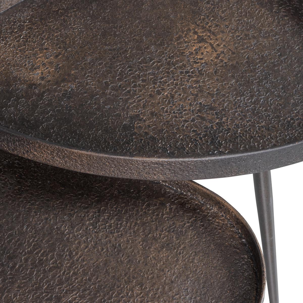 Woood | Bijzettafels Crude set2 antique brons