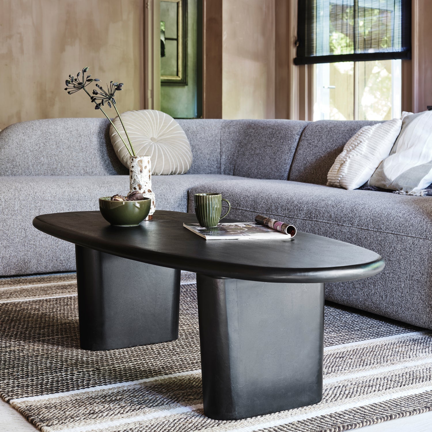 Woood | Hoekbank Sloping links lichtbruin melange