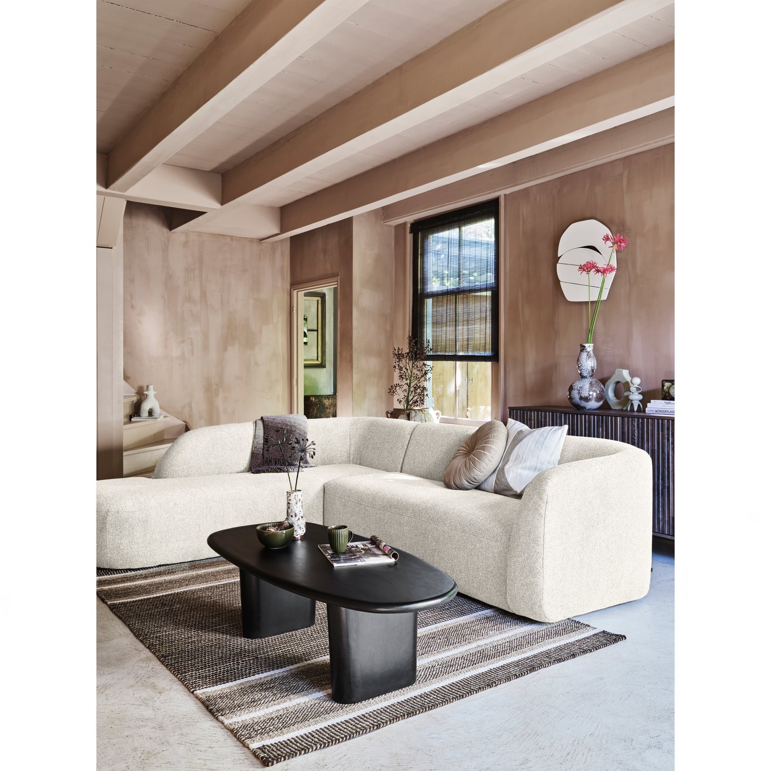 Woood | Hoekbank Sloping links pearl melange