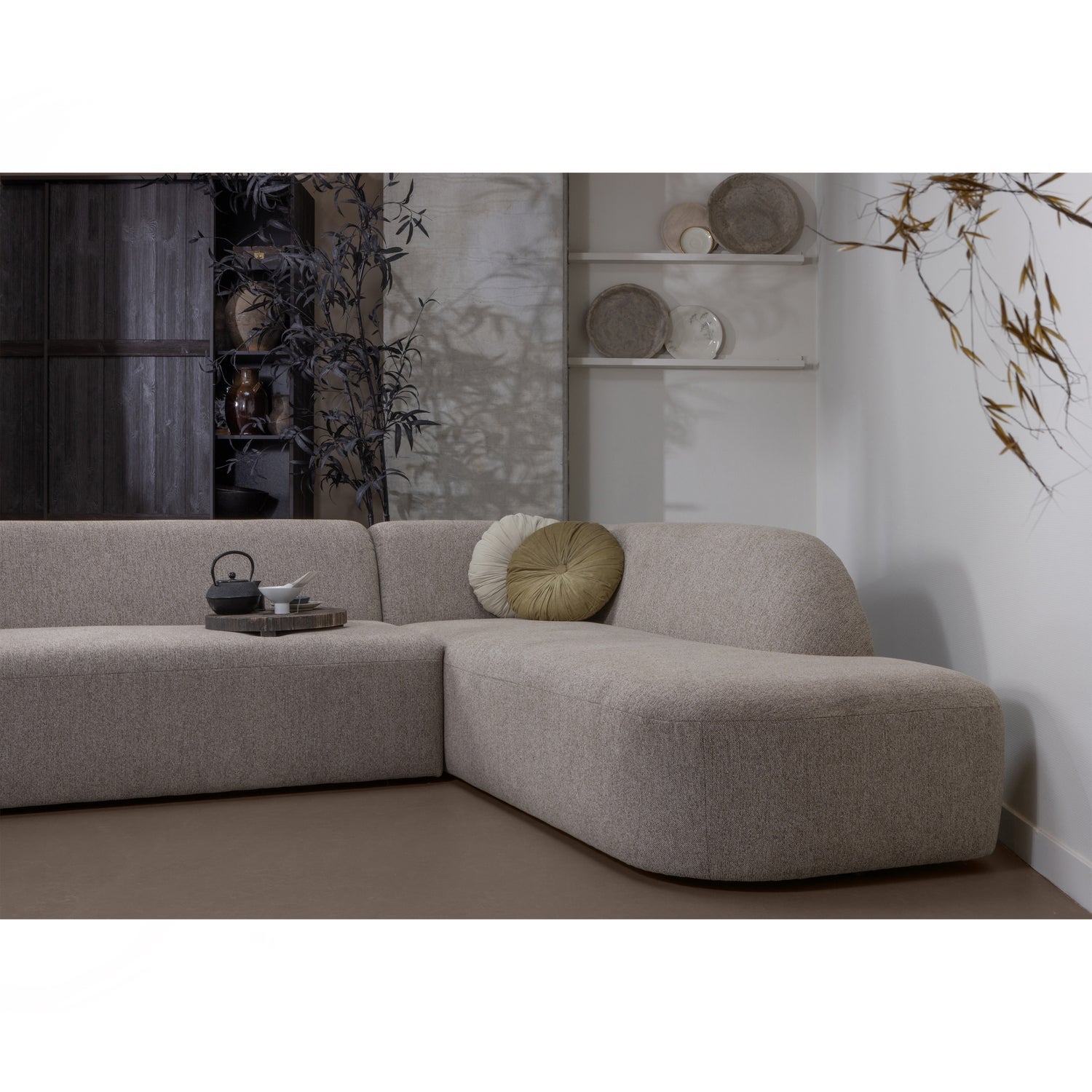 Woood | Hoekbank Sloping rechts naturel melange