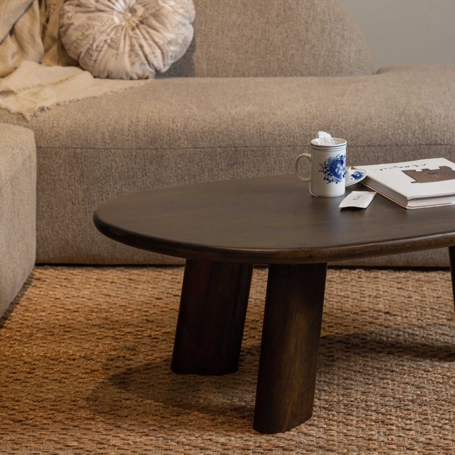 Woood | Salontafel Roundly 110cm donkerbruin