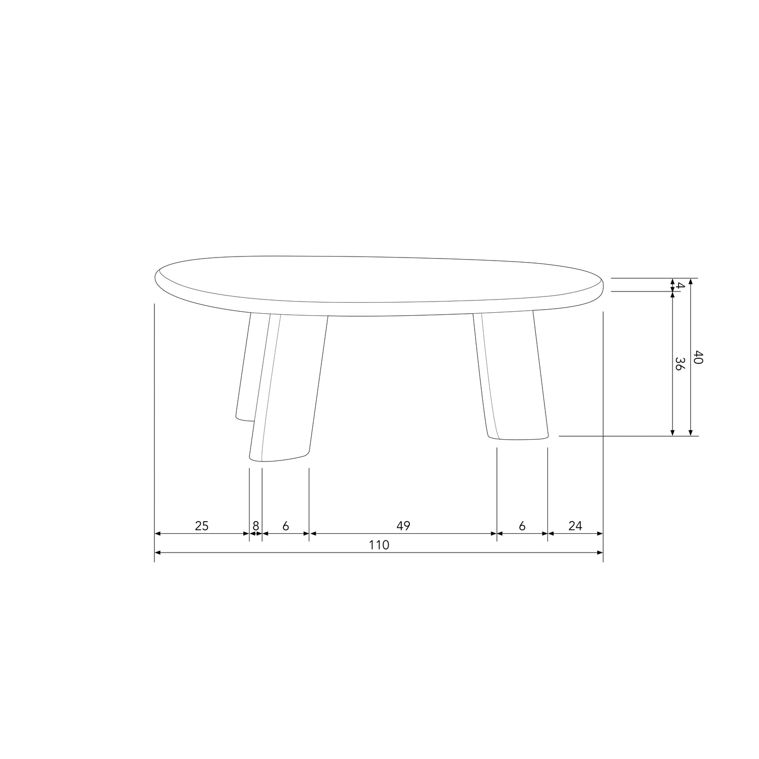 Woood | Salontafel Roundly 110cm donkerbruin