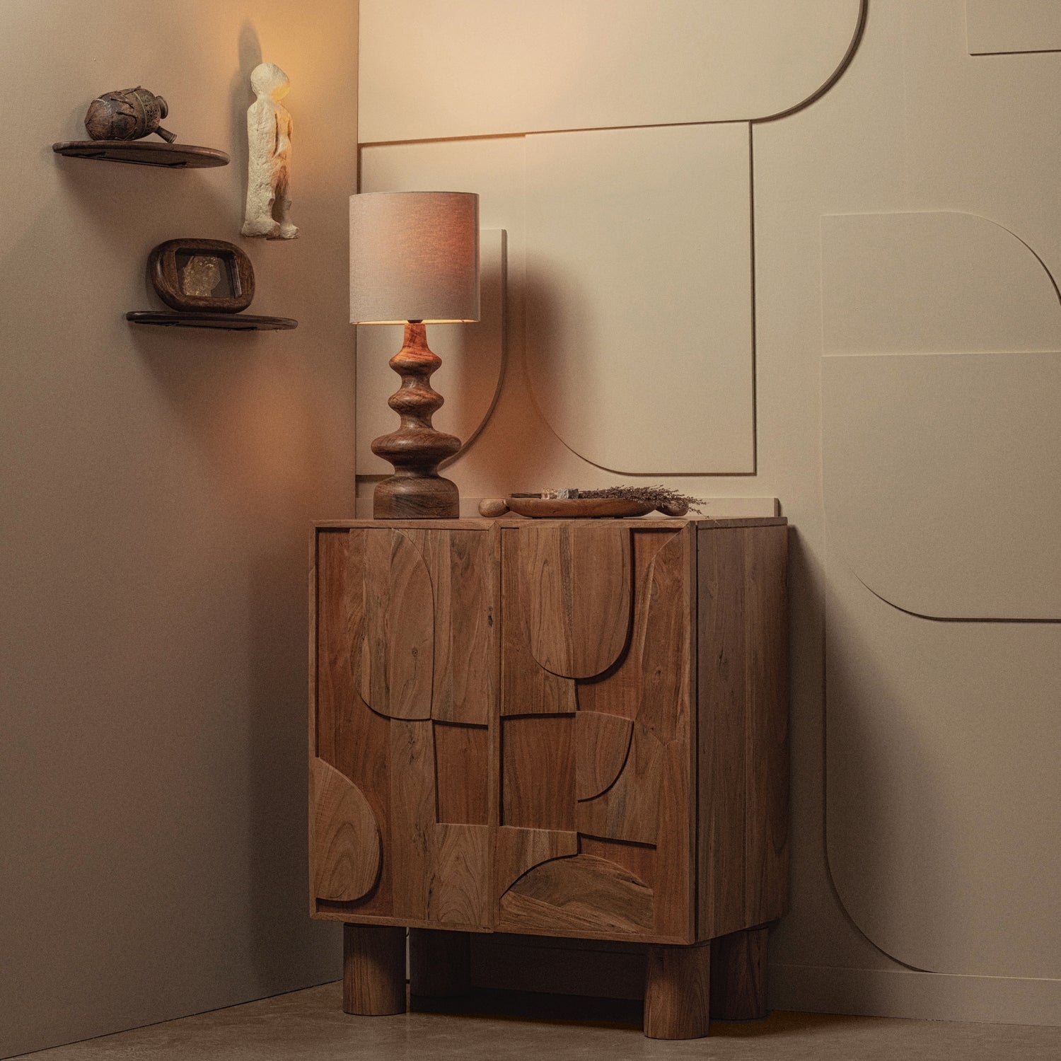 Woood | Wandplanken Layer mangohout - set van 2
