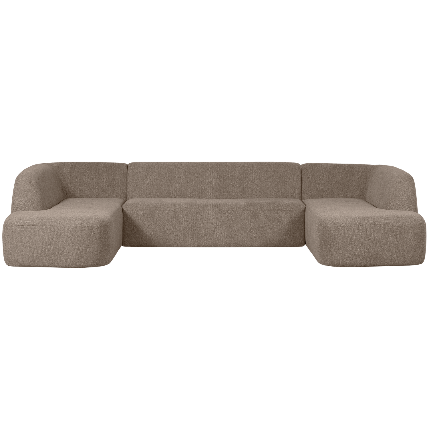 Woood | U-vorm bank Sloping lichtbruin melange